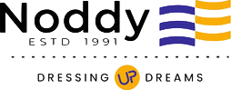 Noddy logo with text 'Noddy ESTD 1991 Dressing Up Dreams' on a white background